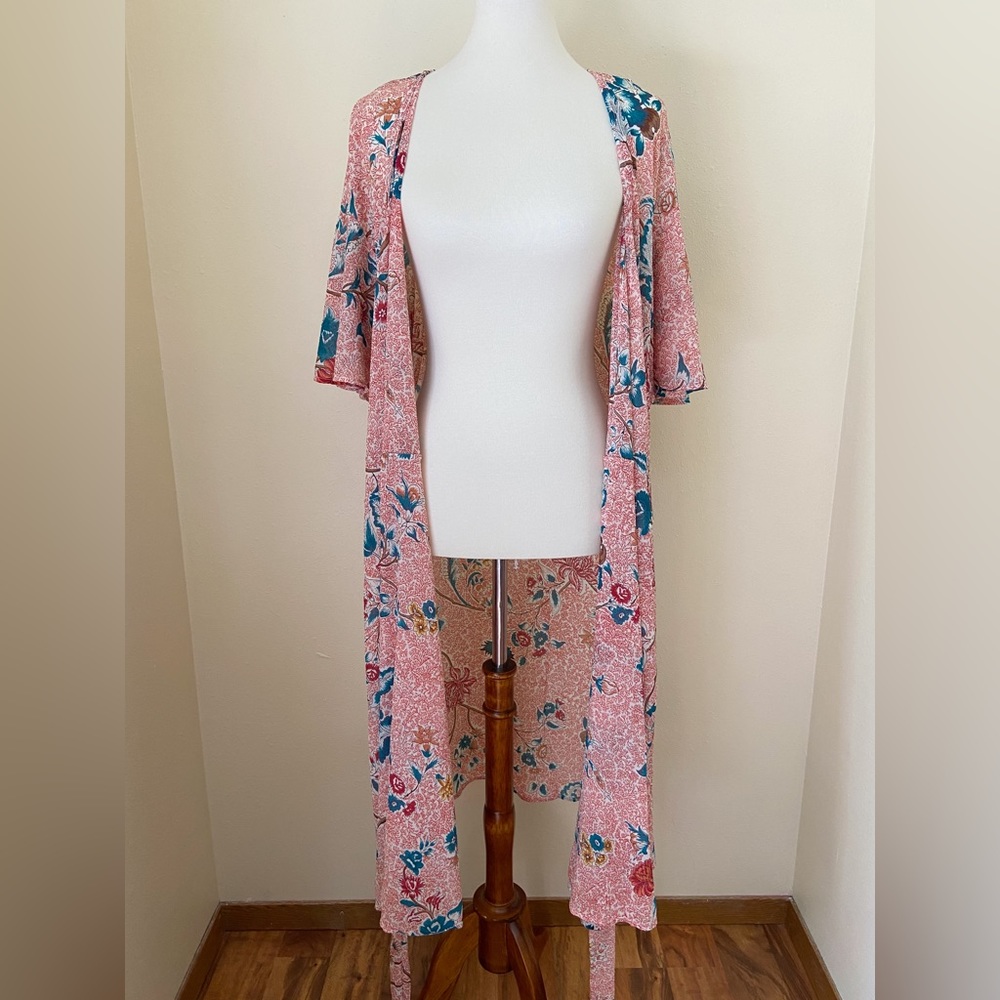 Anthropologie Maeve Adelaide Sheer Floral Wrap Dress - Picture 13 of 16